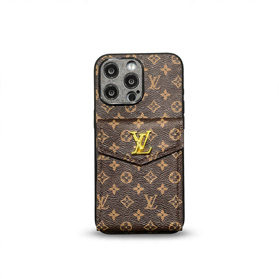 AAOO Luxury Card Holder Canvas Leather Apple iPhone Case