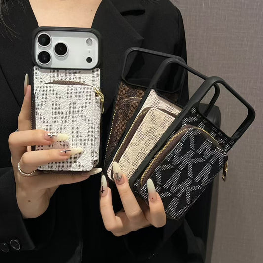 AAOO Luxury -Inspired Phone Case with Card Holder For iPhone 17 16 15 14
