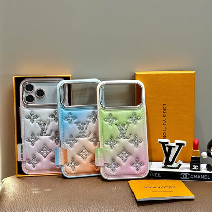 AAOO Gradient Crystal Leder Handyhülle für iPhone 13-17