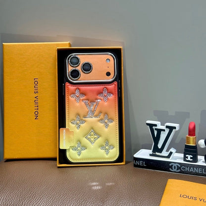 AAOO Gradient Crystal Leder Handyhülle für iPhone 13-17