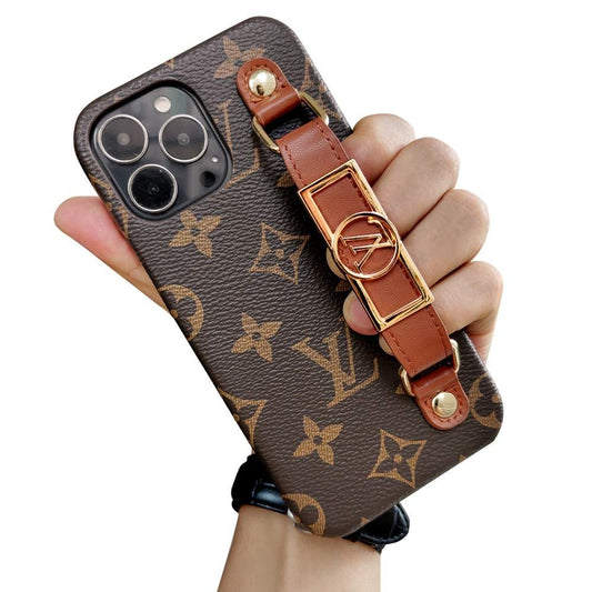 AAOO LUXURY LEATHER WRIST BAND IPHONE CASE