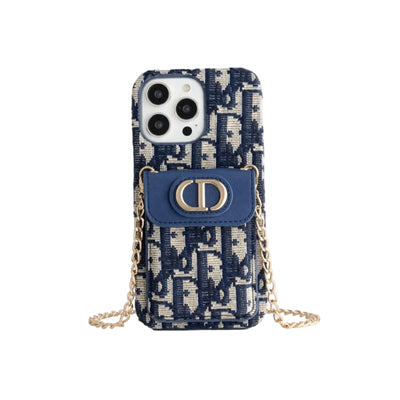 AAOO Luxury iPhone Case with Chain, Card Slot, and Metal