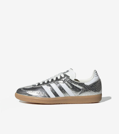 AAOO Samba OG Silver Metallic Cracked Leather