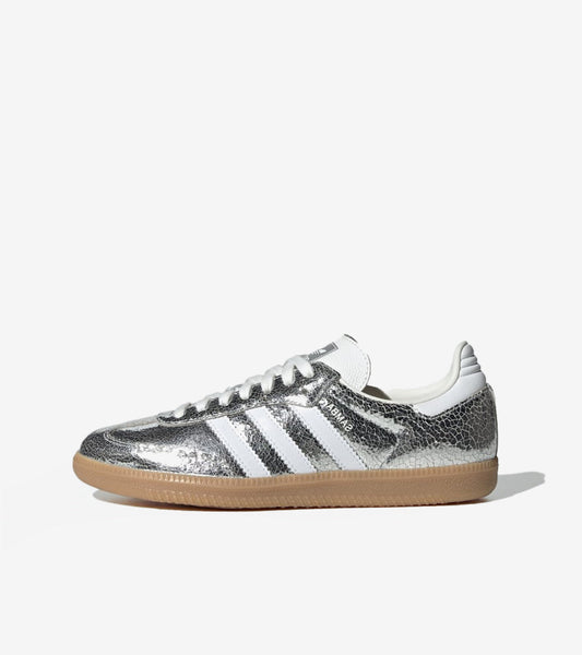 AAOO Samba OG Silver Metallic Cracked Leather