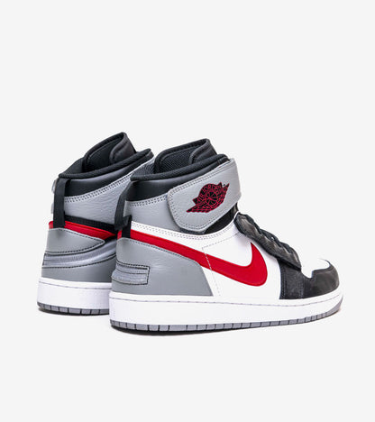 AAOO Jordan 1 High FlyEase Black Particle Grey Gym Red