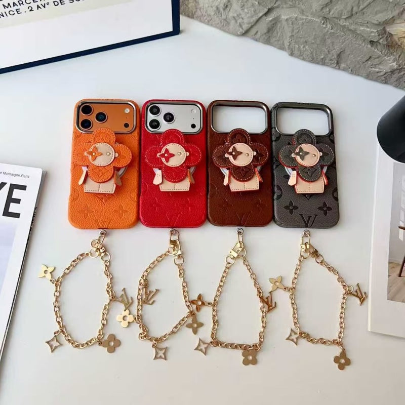 AAOO Premium Leder Handyhülle mit drehbarem Ständer für iPhone 13-17 Serie