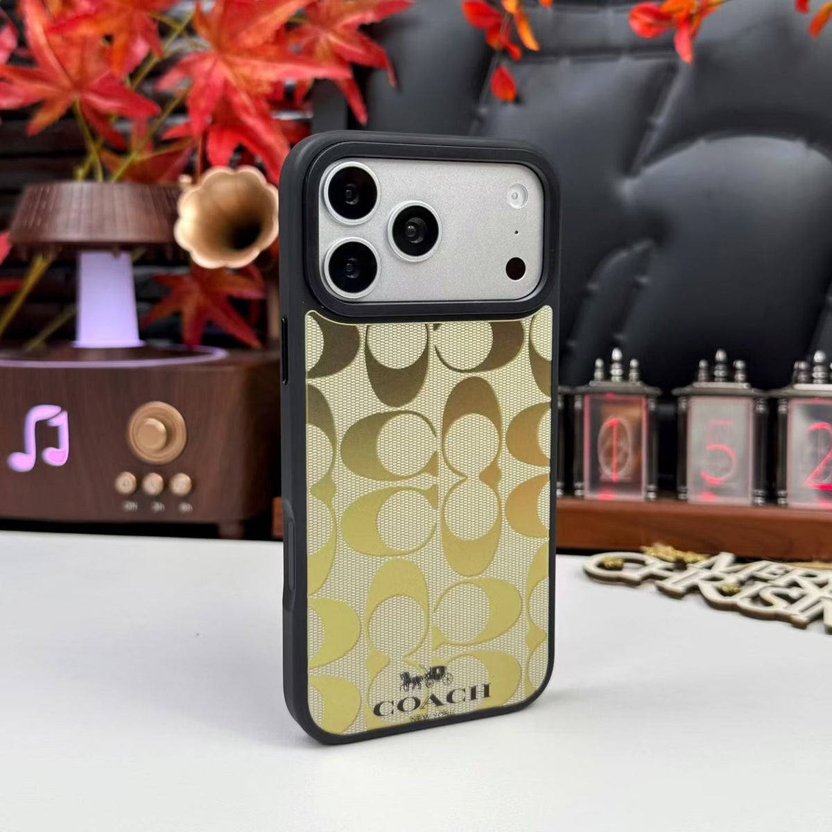 AAOO Klassische Signature Stoff iPhone Hülle Luxus Design Handyhülle