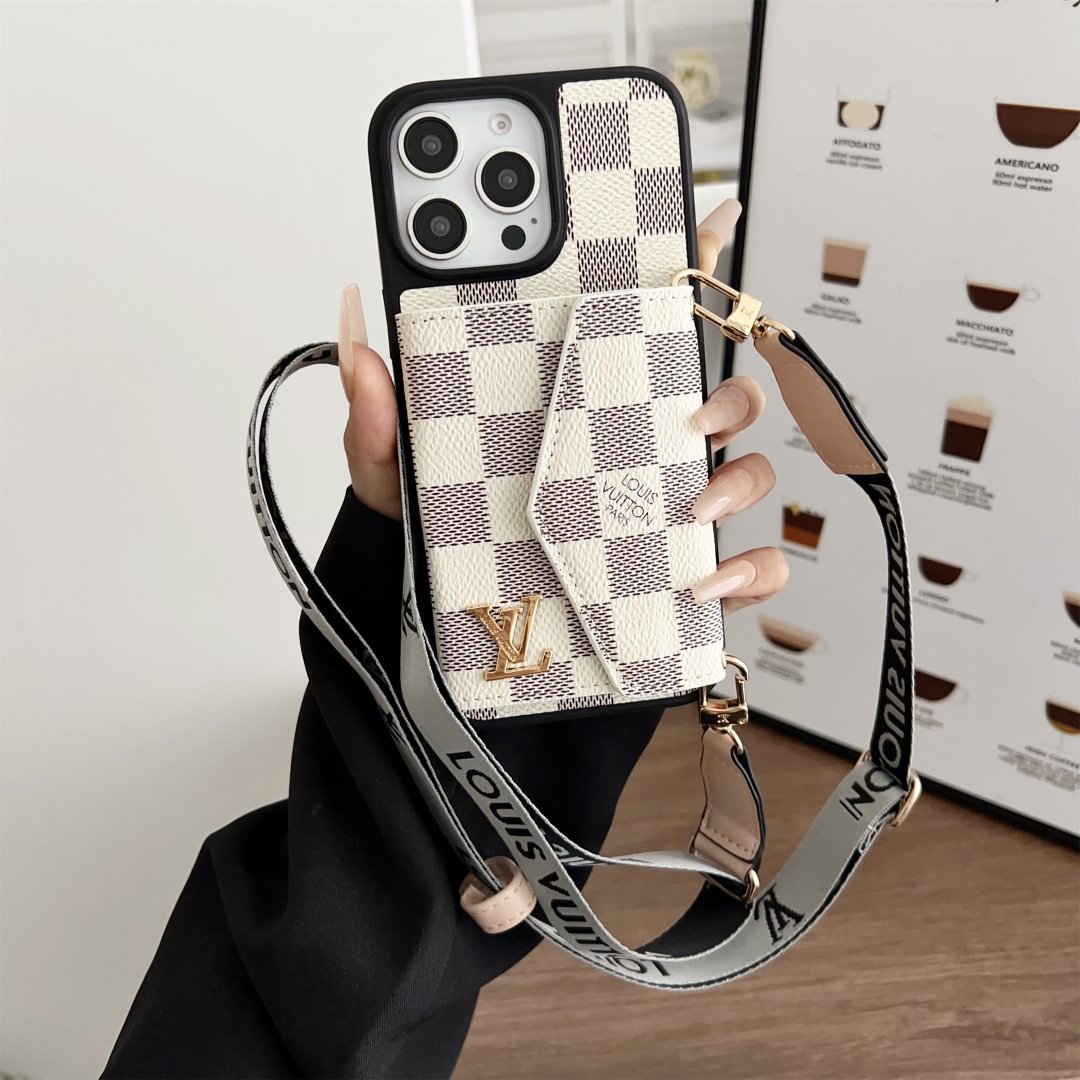 AAOO Crossbody Wallet Accordion Card Holder Canvas iPhone Leather cases – Phone Case