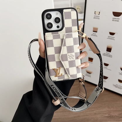 AAOO Crossbody Wallet Accordion Card Holder Canvas iPhone Leather cases – Phone Case