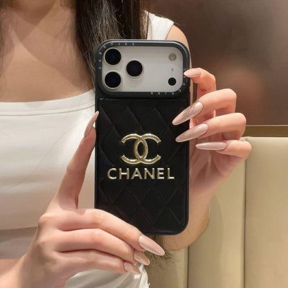 Luxury Classic Quilted Leather Chanel Phone Case for iPhone 13-18 Pro & Pro Max