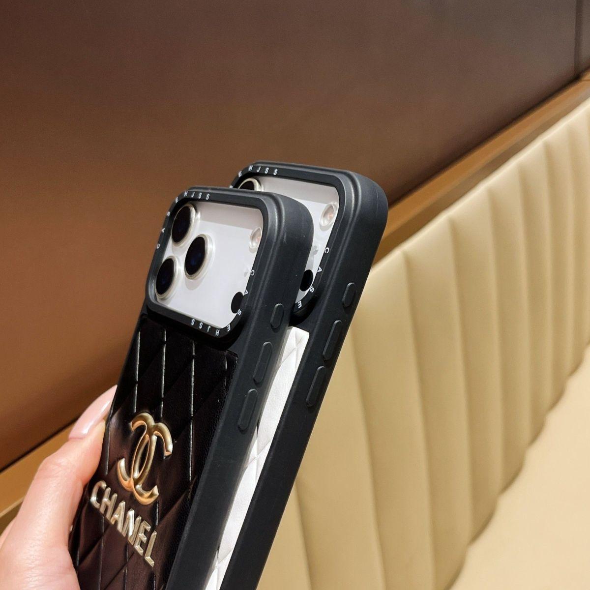Luxury Classic Quilted Leather Chanel Phone Case for iPhone 13-18 Pro & Pro Max