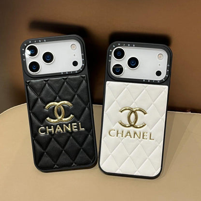 Luxury Classic Quilted Leather Chanel Phone Case for iPhone 13-18 Pro & Pro Max