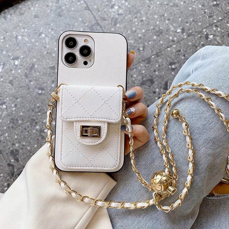 AAOO Luxury Purse iPhone Case With Crossbody Strap