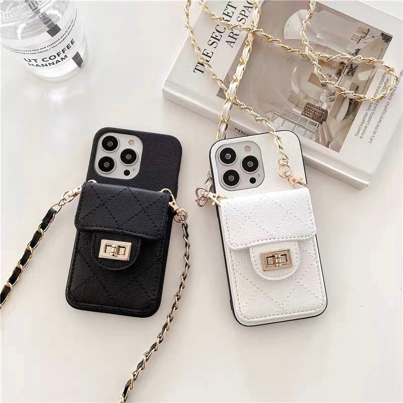 AAOO Luxury Purse iPhone Case With Crossbody Strap