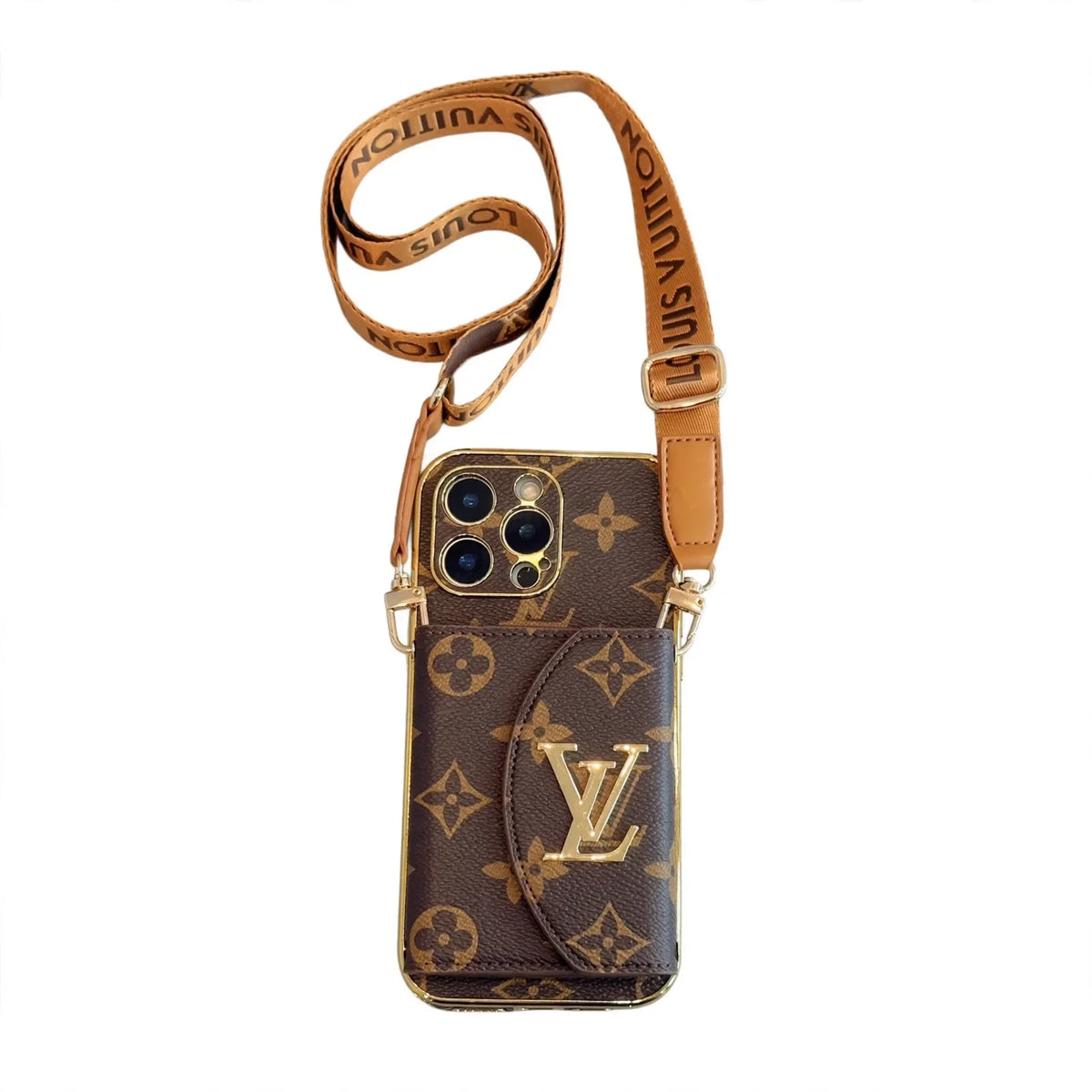 AAOO Luxuriöse Crossbody Geldbörse Handyhülle Kartenhalter mit verstellbarem Umhängeband