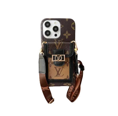 AAOO Luxury LEATHER CROSSBODY IPHONE CASE