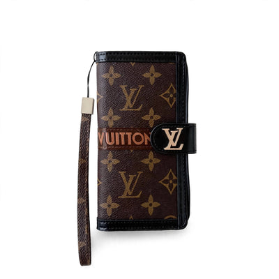 AAOO Premium Genuine Leather Canvas Wallet Card Holder iPhone Case