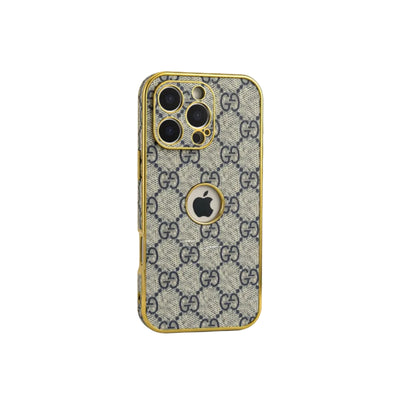 AAOO High Quality Electroplated Frame Signature Leather Apple iPhone Case