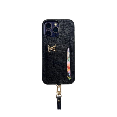 AAOO Luxe Card Holder Strap Phone Case Inspired Elegance for iPhone