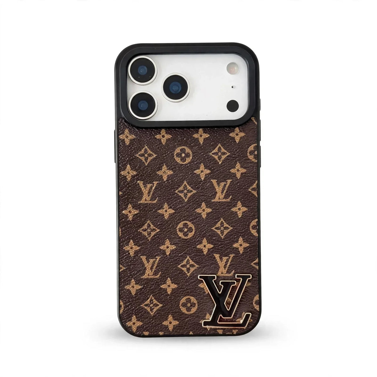 AAOO Luxury Leather with Black Phone Case for iPhone 13-17