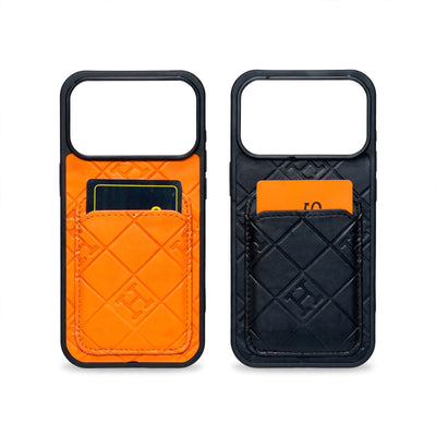 AAOO Stamped Leather Phone Case With Card Holder For iPhone 17 16 15 14