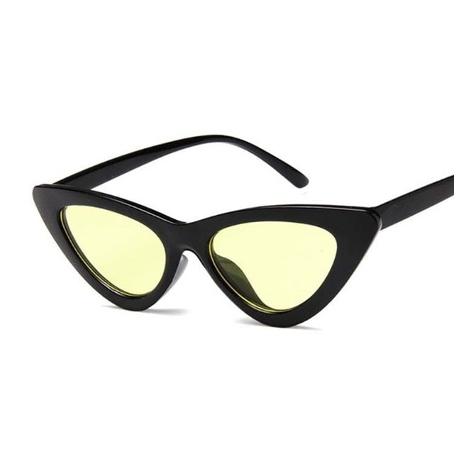 AAOO New Retro Fashion Sunglasses Women Vintage Cat Eye Black White Sun Glasses Female Lady UV400 Oculos