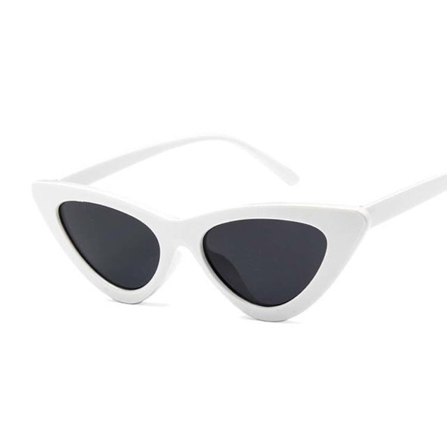 AAOO New Retro Fashion Sunglasses Women Vintage Cat Eye Black White Sun Glasses Female Lady UV400 Oculos