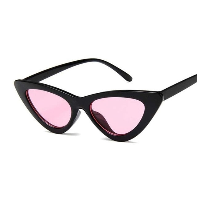 AAOO New Retro Fashion Sunglasses Women Vintage Cat Eye Black White Sun Glasses Female Lady UV400 Oculos