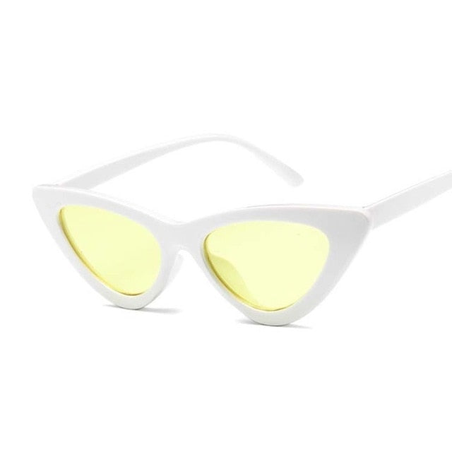 AAOO New Retro Fashion Sunglasses Women Vintage Cat Eye Black White Sun Glasses Female Lady UV400 Oculos
