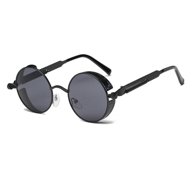 AAOO Metal Round Steampunk Sunglasses Men Women Fashion Glasses Retro Frame Vintage Sunglasses High Quality UV400