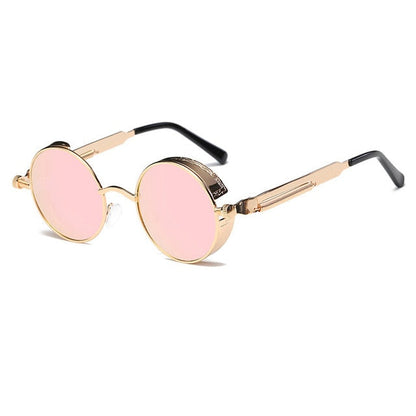 AAOO Metal Round Steampunk Sunglasses Men Women Fashion Glasses Retro Frame Vintage Sunglasses High Quality UV400