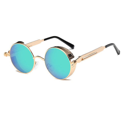 AAOO Metal Round Steampunk Sunglasses Men Women Fashion Glasses Retro Frame Vintage Sunglasses High Quality UV400