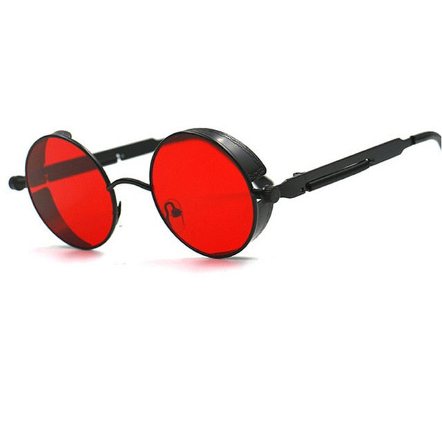 AAOO Metal Round Steampunk Sunglasses Men Women Fashion Glasses Retro Frame Vintage Sunglasses High Quality UV400
