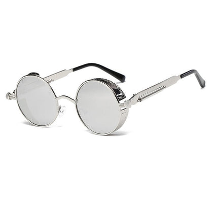 AAOO Metal Round Steampunk Sunglasses Men Women Fashion Glasses Retro Frame Vintage Sunglasses High Quality UV400