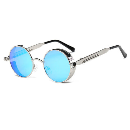 AAOO Metal Round Steampunk Sunglasses Men Women Fashion Glasses Retro Frame Vintage Sunglasses High Quality UV400