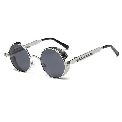AAOO Metal Round Steampunk Sunglasses Men Women Fashion Glasses Retro Frame Vintage Sunglasses High Quality UV400