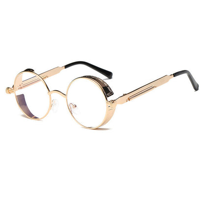 AAOO Metal Round Steampunk Sunglasses Men Women Fashion Glasses Retro Frame Vintage Sunglasses High Quality UV400