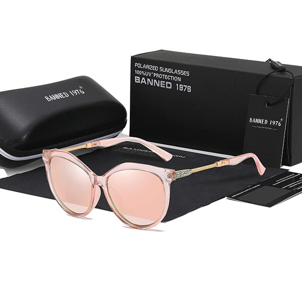 AAOO New Luxury HD Polarized Women Sunglasses Fashion Round Ladies Vintage Design cat eye woman Female Sun Glasses oculos