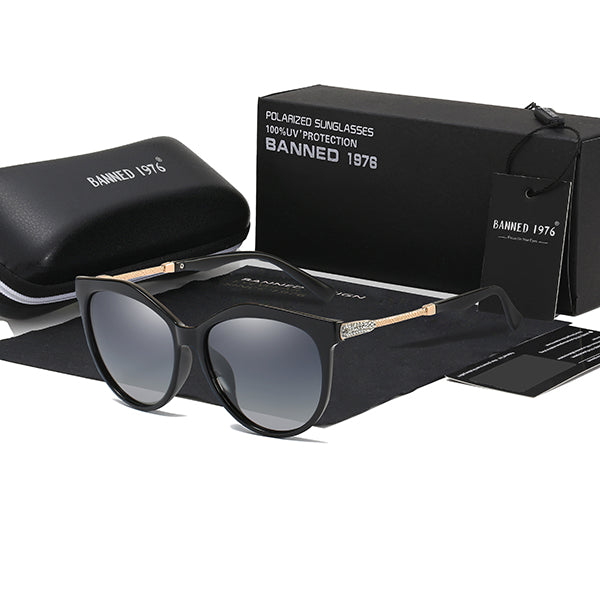 AAOO New Luxury HD Polarized Women Sunglasses Fashion Round Ladies Vintage Design cat eye woman Female Sun Glasses oculos