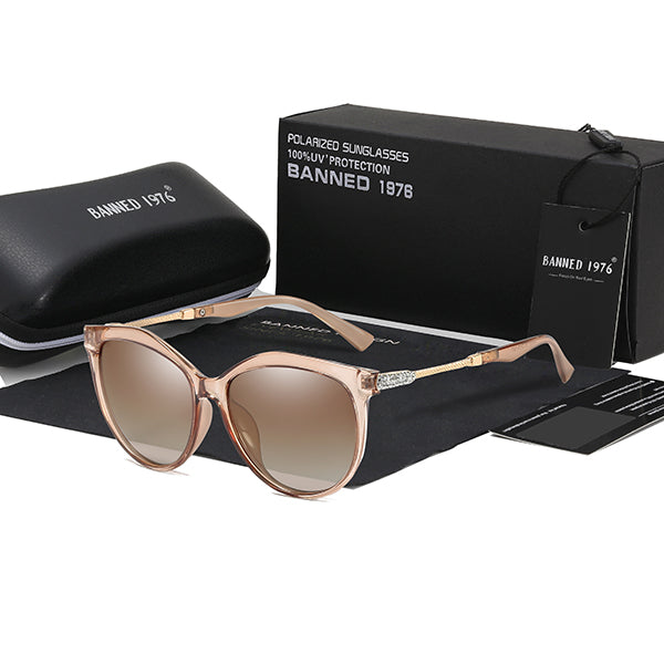AAOO New Luxury HD Polarized Women Sunglasses Fashion Round Ladies Vintage Design cat eye woman Female Sun Glasses oculos