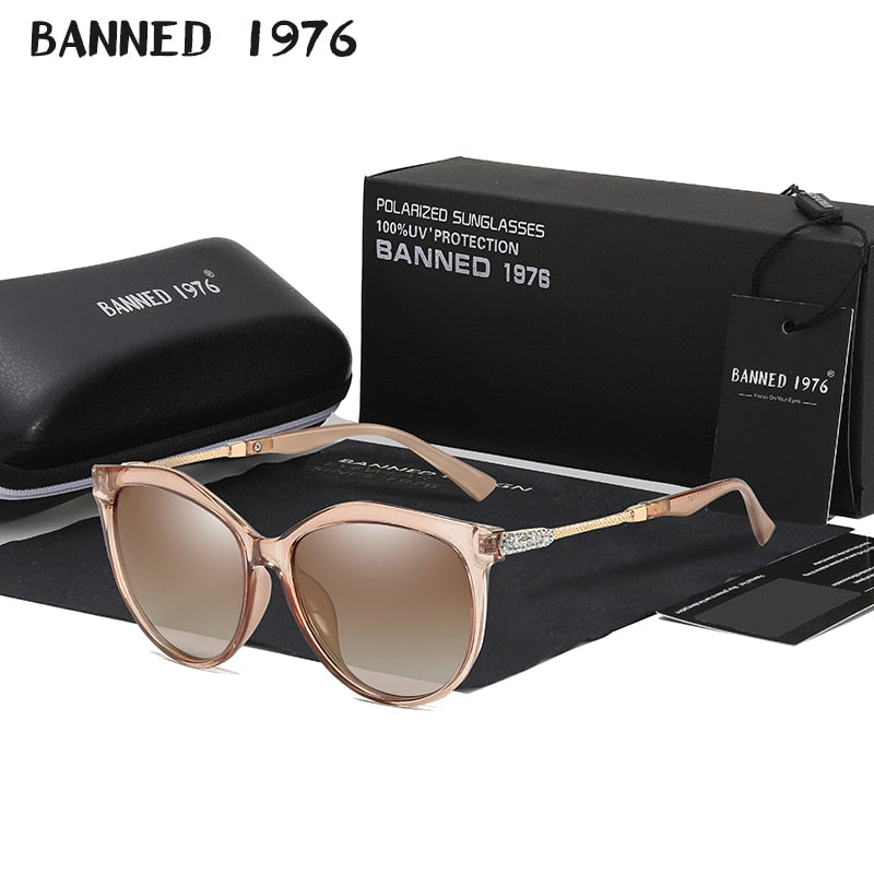 AAOO New Luxury HD Polarized Women Sunglasses Fashion Round Ladies Vintage Design cat eye woman Female Sun Glasses oculos