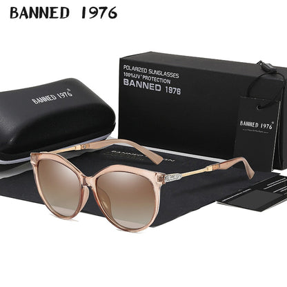 AAOO New Luxury HD Polarized Women Sunglasses Fashion Round Ladies Vintage Design cat eye woman Female Sun Glasses oculos