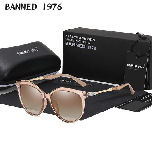 AAOO New Luxury HD Polarized Women Sunglasses Fashion Round Ladies Vintage Design cat eye woman Female Sun Glasses oculos