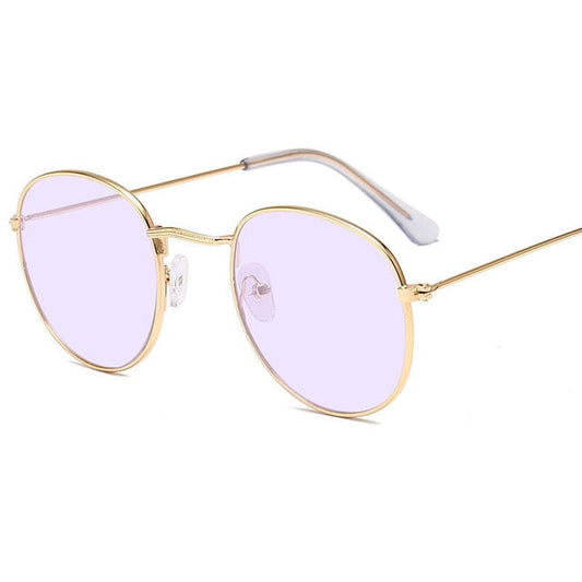 AAOO Classic Small Frame Round Sunglasses Women/Men Alloy Mirror Sun Glasses Vintage Oculos
