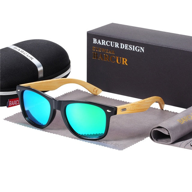 AAOO Polarized Bamboo Sunglasses Men Wooden Sun glasses Women Wood Glasses Oculos de sol masculino