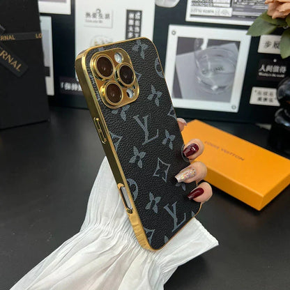 AAOO NEUES DESIGN WEICHE LUXUS-IPHONE-HÜLLE MIT GOLDENEM RAND