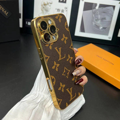 AAOO NEUES DESIGN WEICHE LUXUS-IPHONE-HÜLLE MIT GOLDENEM RAND