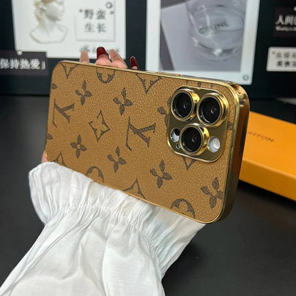 AAOO NEUES DESIGN WEICHE LUXUS-IPHONE-HÜLLE MIT GOLDENEM RAND