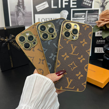 AAOO NEUES DESIGN WEICHE LUXUS-IPHONE-HÜLLE MIT GOLDENEM RAND