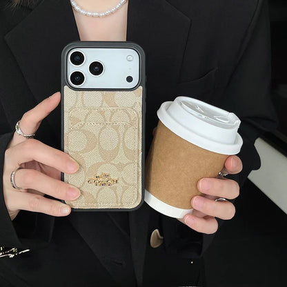 AAOO Luxury Phone Case Modern Heritage Card Holder for iPhone 12-17 Series